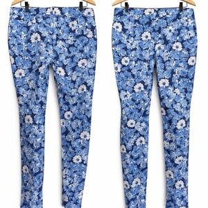 Old Navy Pixie Mid Rise Floral Blue Skinny Pants | Size XL